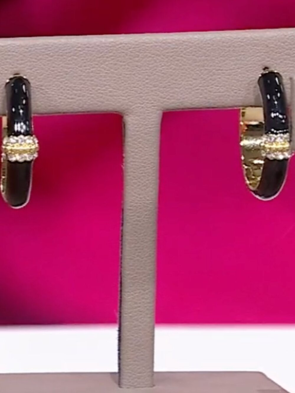 Heidi Daus "Slim Pickens" Pavé Crystal Accent Hoop Earrings Black NWT